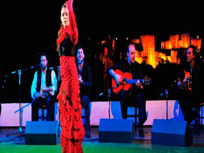 Danseuse de flamenco sur scène à Grenade